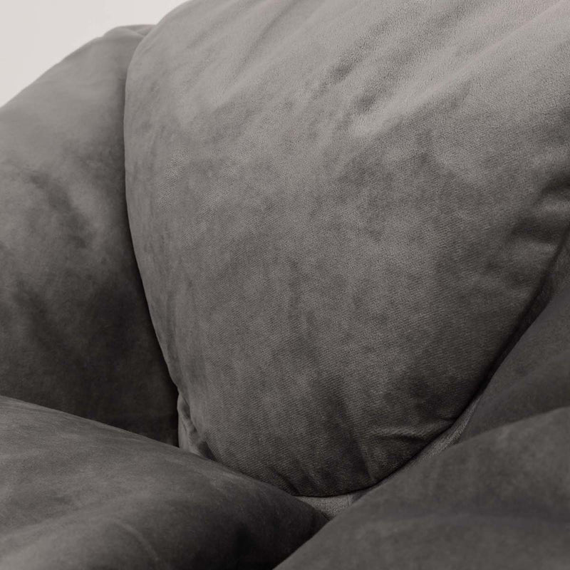 Kingston Velvet Classic Bean Bag - Charcoal Grey