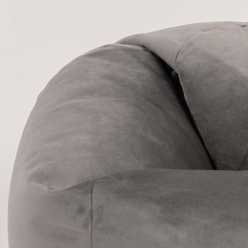 Kingston Velvet Classic Bean Bag - Charcoal Grey
