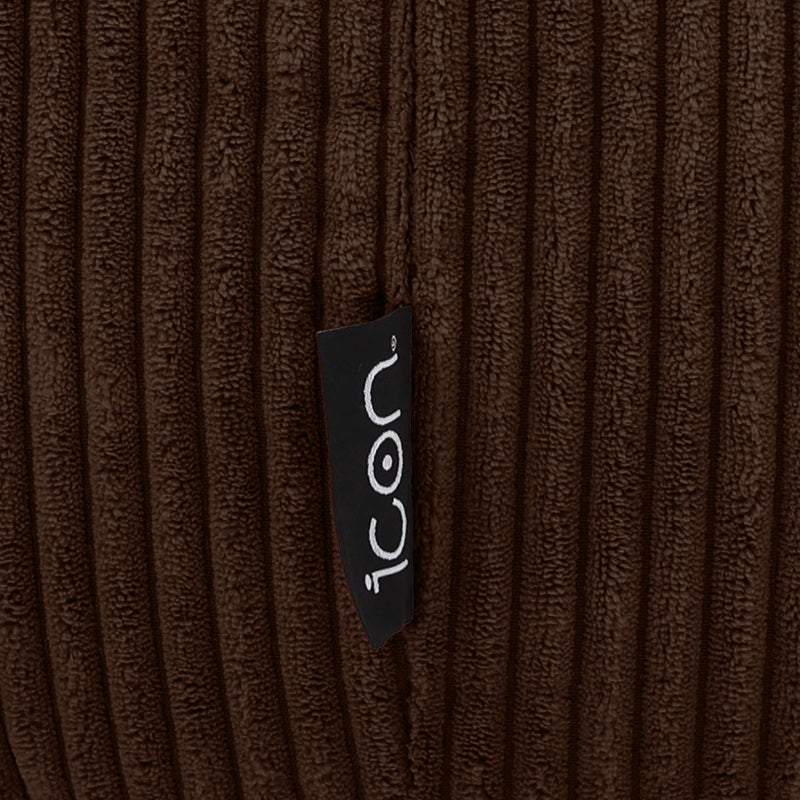 Amara Corduroy Square Footstool - Chocolate