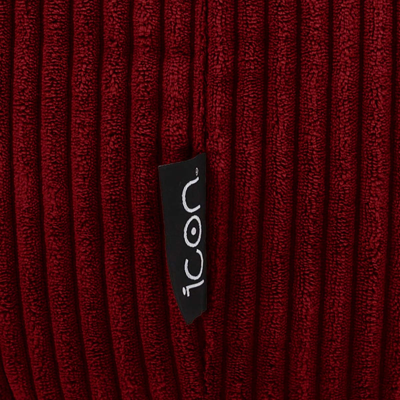Amara Corduroy Square Footstool - Burgundy