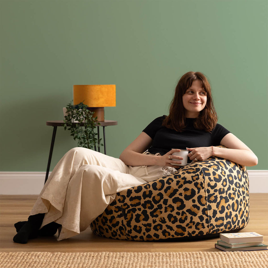 Kingston Leopard Print Woven Classic Bean Bag