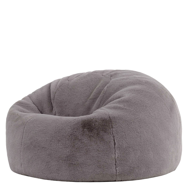 Kingston Faux Luxe Fur Classic Bean Bag - Grey