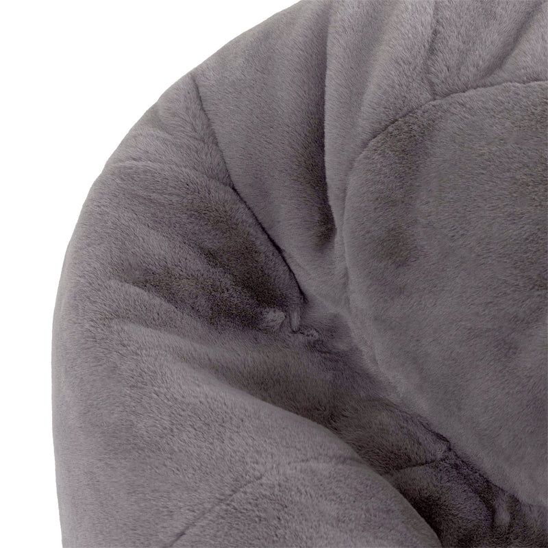 Kingston Faux Luxe Fur Classic Bean Bag - Grey