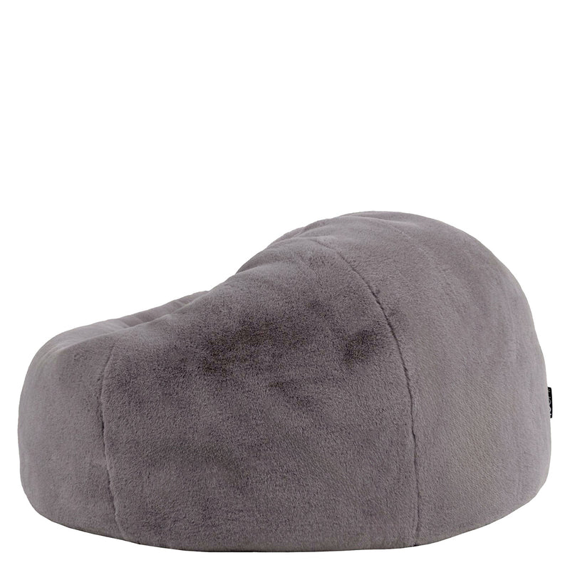 Kingston Faux Luxe Fur Classic Bean Bag - Grey