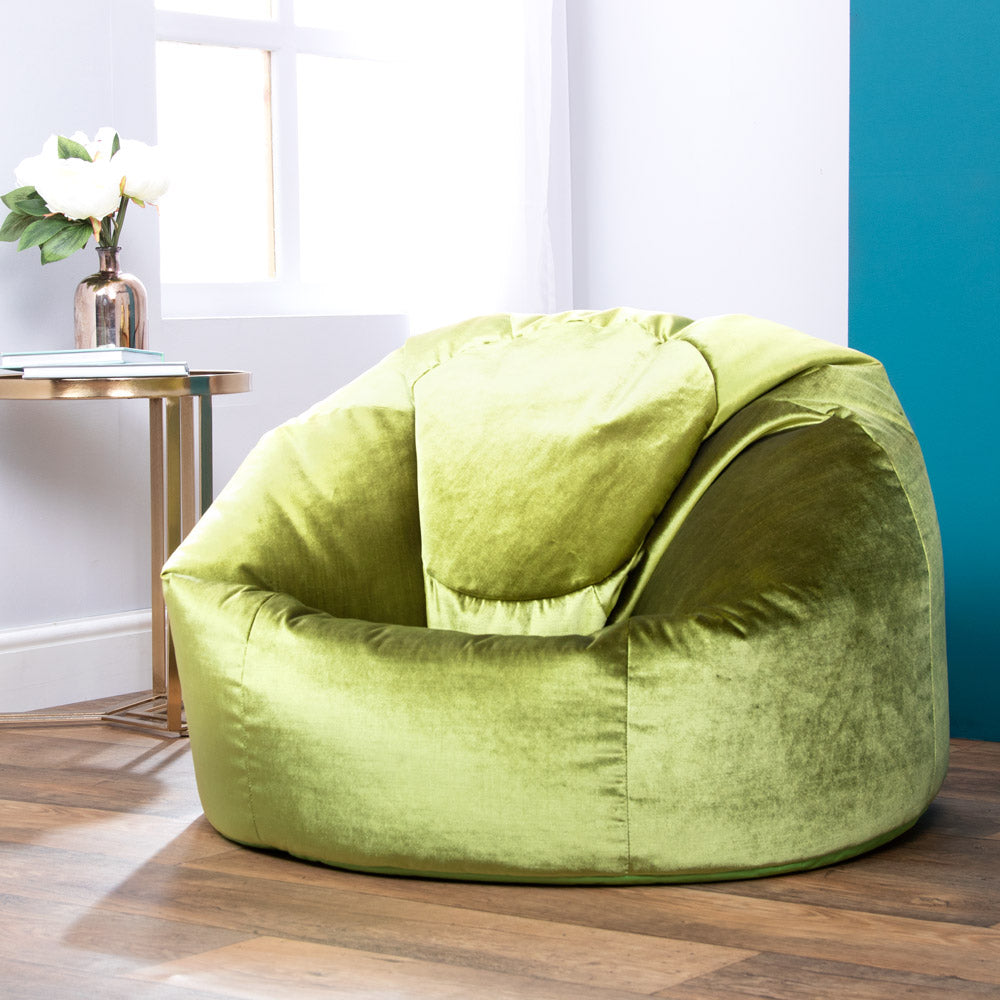 Kingston Velvet Classic Bean Bag Chartreuse
