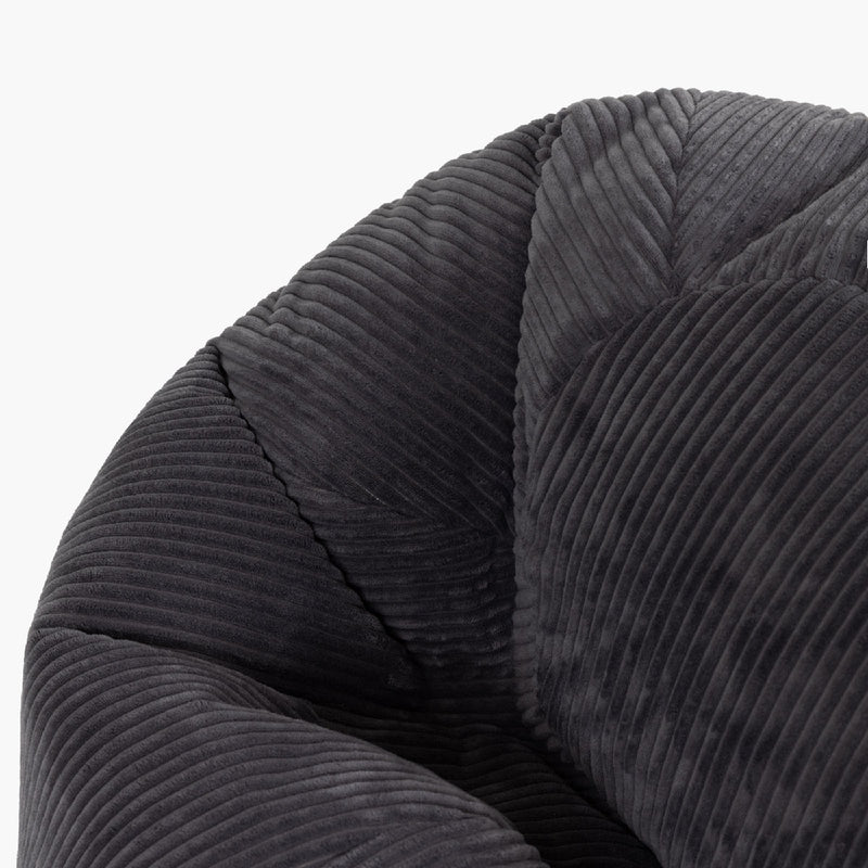 Kingston Corduroy XL Classic Bean Bag - Charcoal Grey