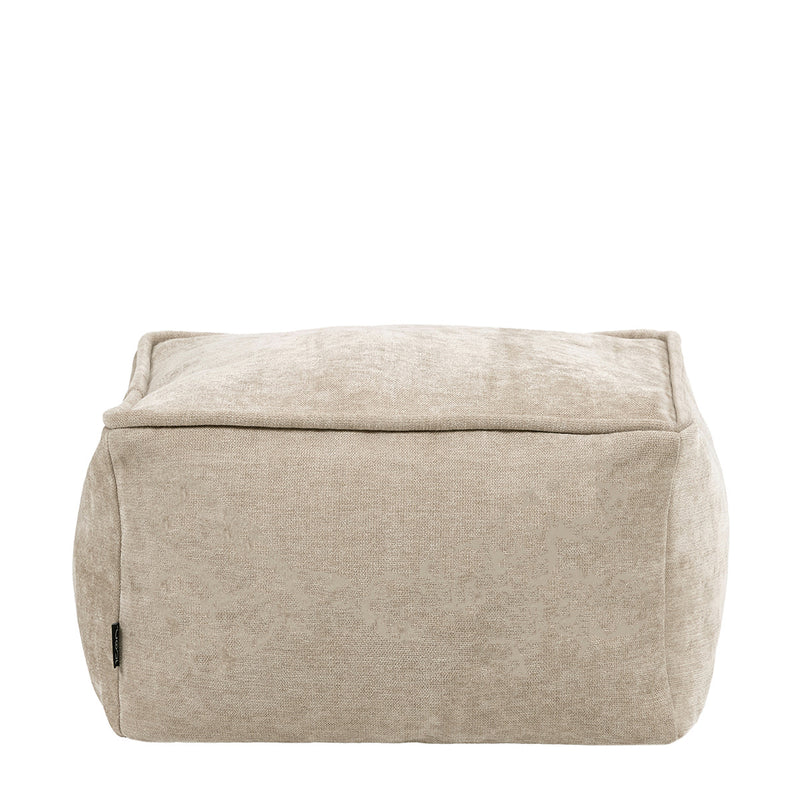 Amara Chenille Square Footstool - Natural