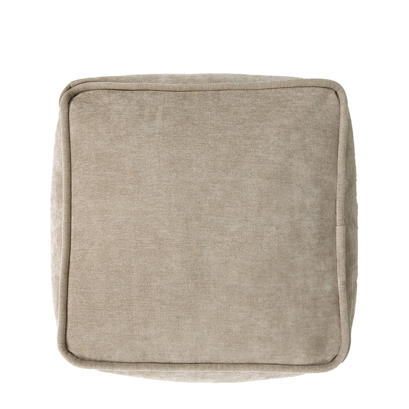 Amara Chenille Square Footstool - Natural