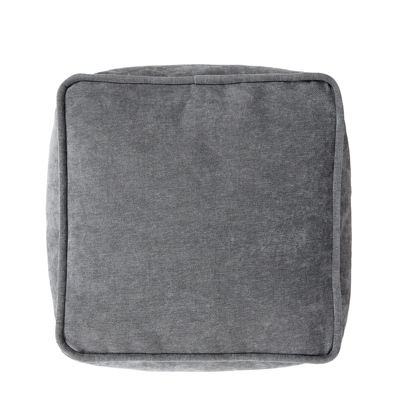 Amara Chenille Square Footstool - Grey
