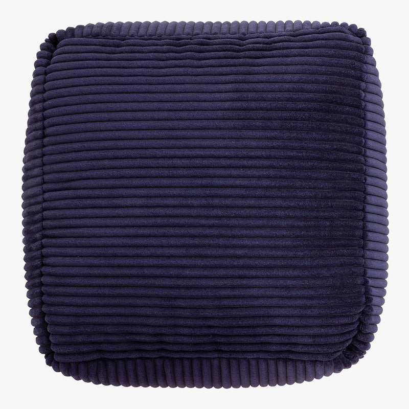 Amara Corduroy Square Footstool - Navy Blue