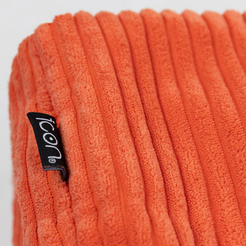 Amara Corduroy Square Footstool - Orange