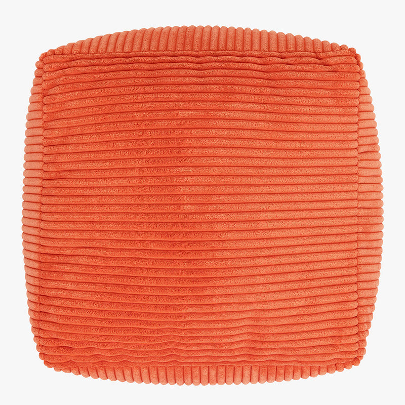 Amara Corduroy Square Footstool - Orange