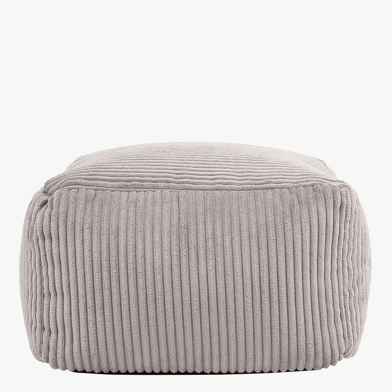Amara Corduroy Square Footstool - Grey