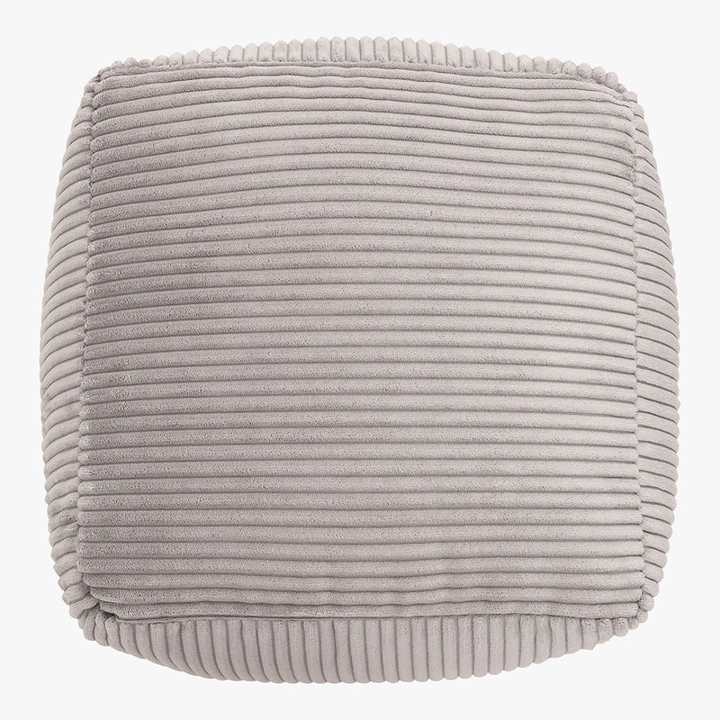 Amara Corduroy Square Footstool - Grey