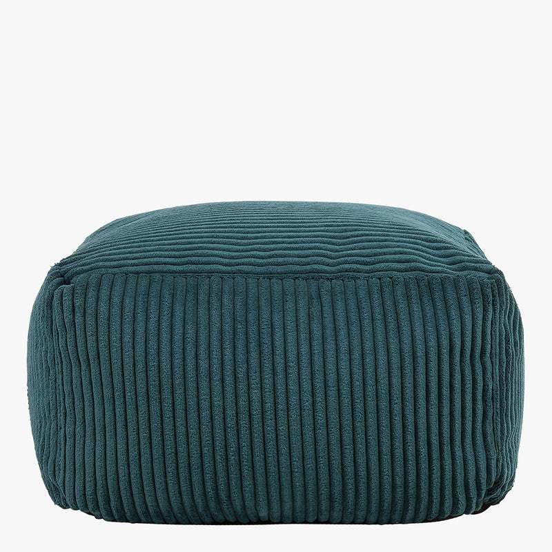 Amara Corduroy Square Footstool - Teal
