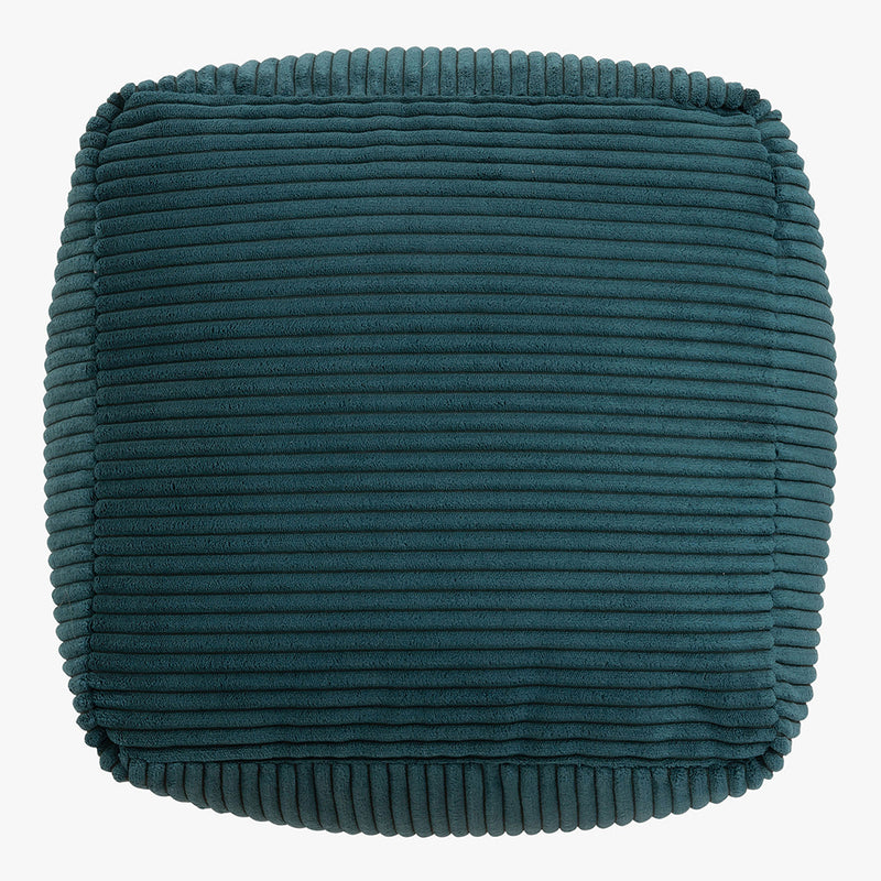 Amara Corduroy Square Footstool - Teal