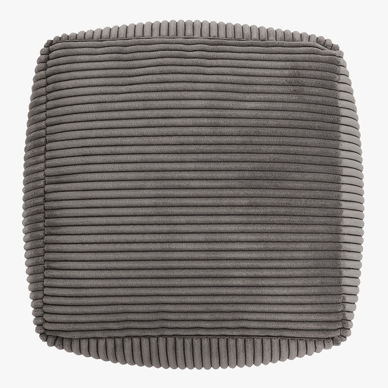 Amara Corduroy Square Footstool - Charcoal Grey