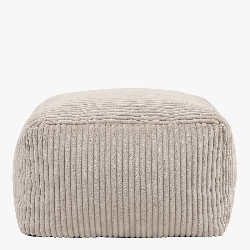 Amara Corduroy Square Footstool - Natural