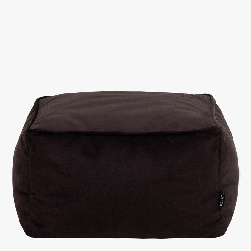 Amara Velvet Square Footstool - Brown