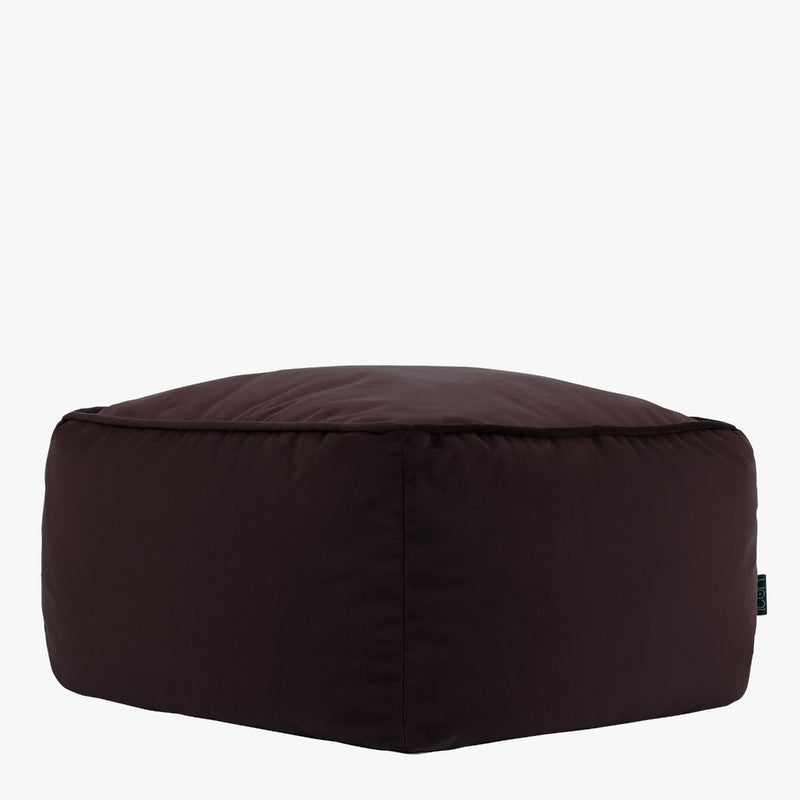 Amara Velvet Square Footstool - Brown