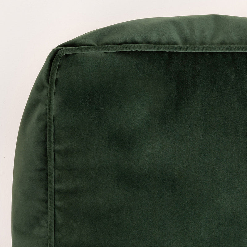Amara Velvet Square Footstool - Forest Green