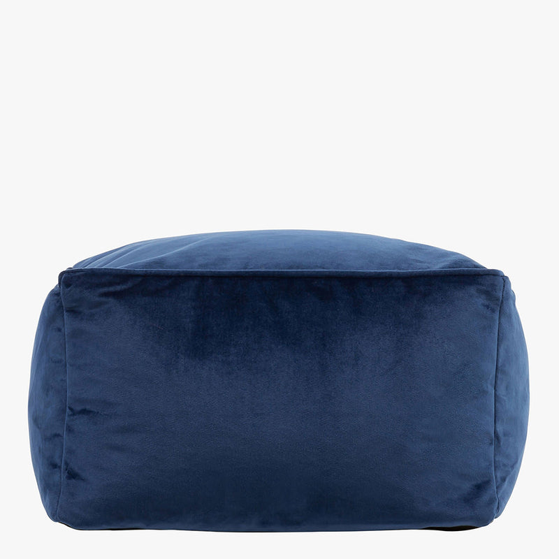 Amara Velvet Square Footstool - Navy Blue