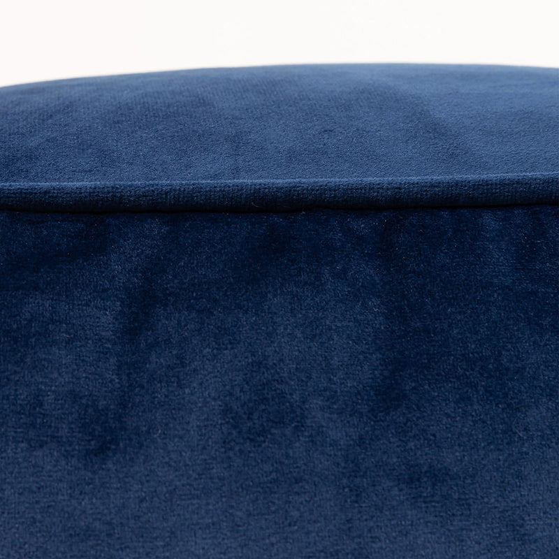 Amara Velvet Square Footstool - Navy Blue