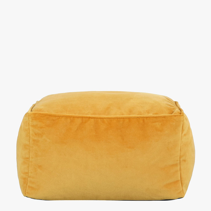 Amara Velvet Square Footstool - Ochre Yellow