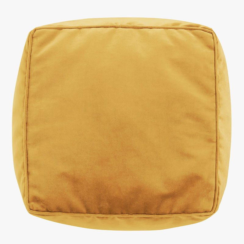 Amara Velvet Square Footstool - Ochre Yellow