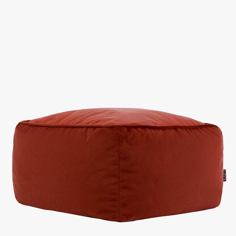 Amara Velvet Square Footstool - Terracotta