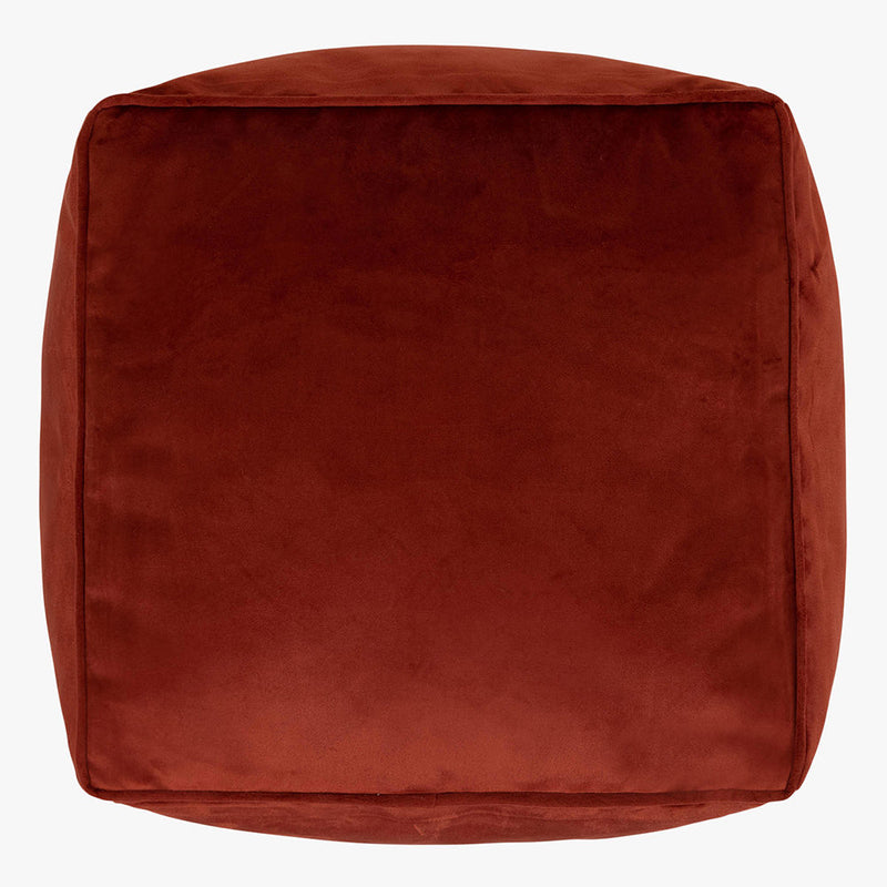 Amara Velvet Square Footstool - Terracotta