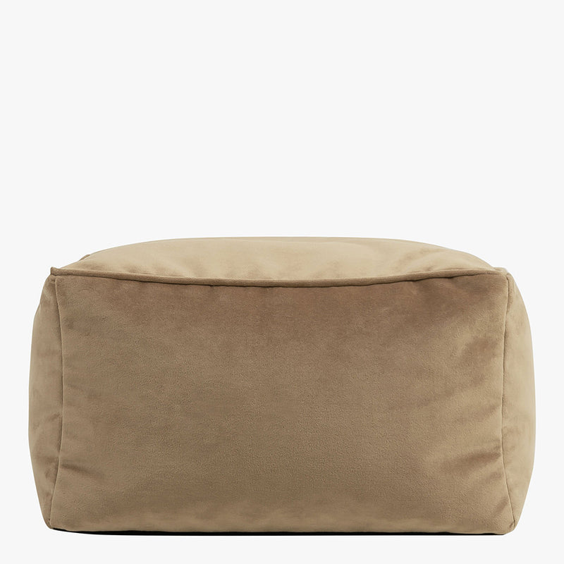 Amara Velvet Square Footstool - Taupe
