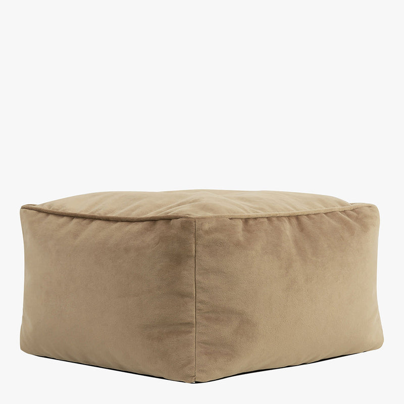 Amara Velvet Square Footstool - Taupe