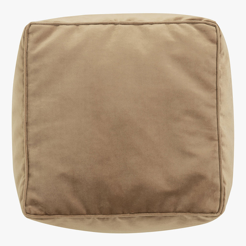 Amara Velvet Square Footstool - Taupe