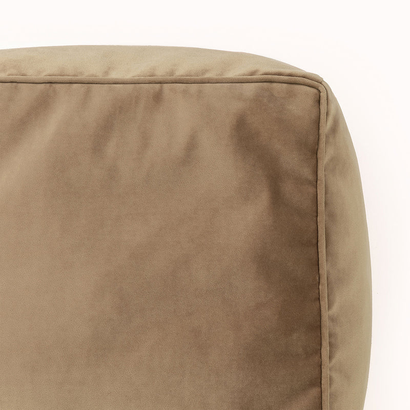 Amara Velvet Square Footstool - Taupe