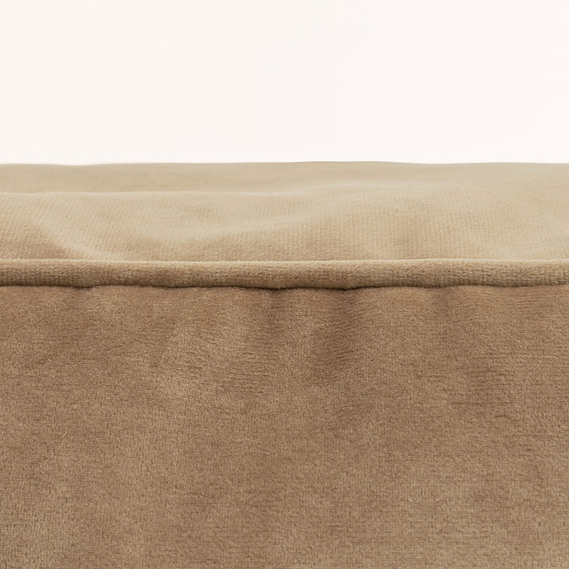 Amara Velvet Square Footstool - Taupe