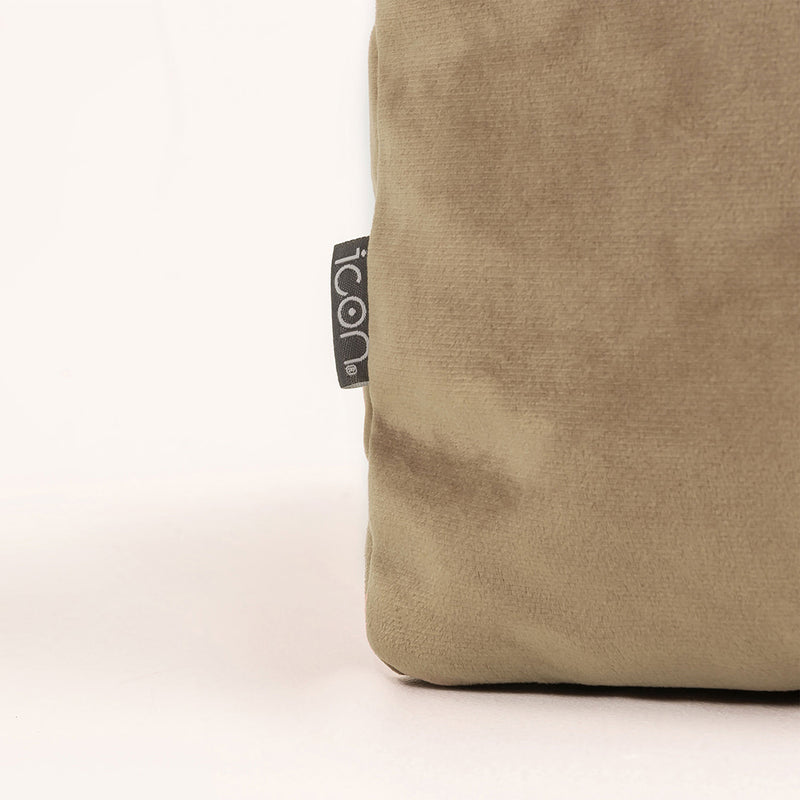 Amara Velvet Square Footstool - Taupe