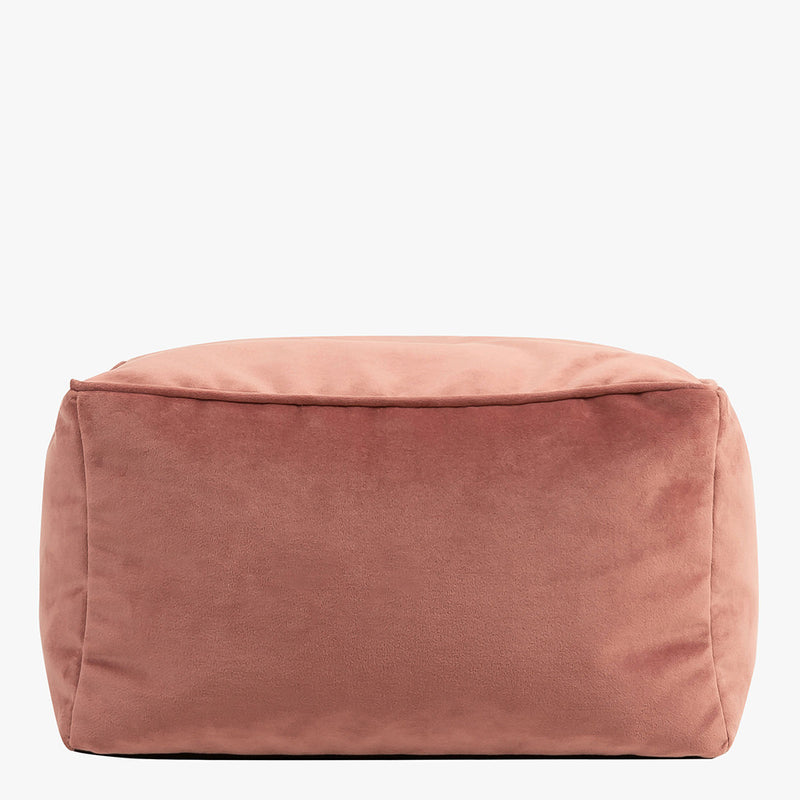 Amara Velvet Square Footstool - Dawn Pink