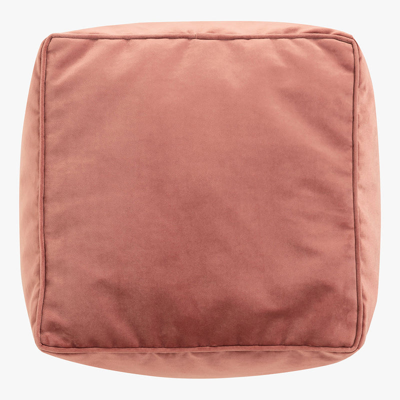 Amara Velvet Square Footstool - Dawn Pink