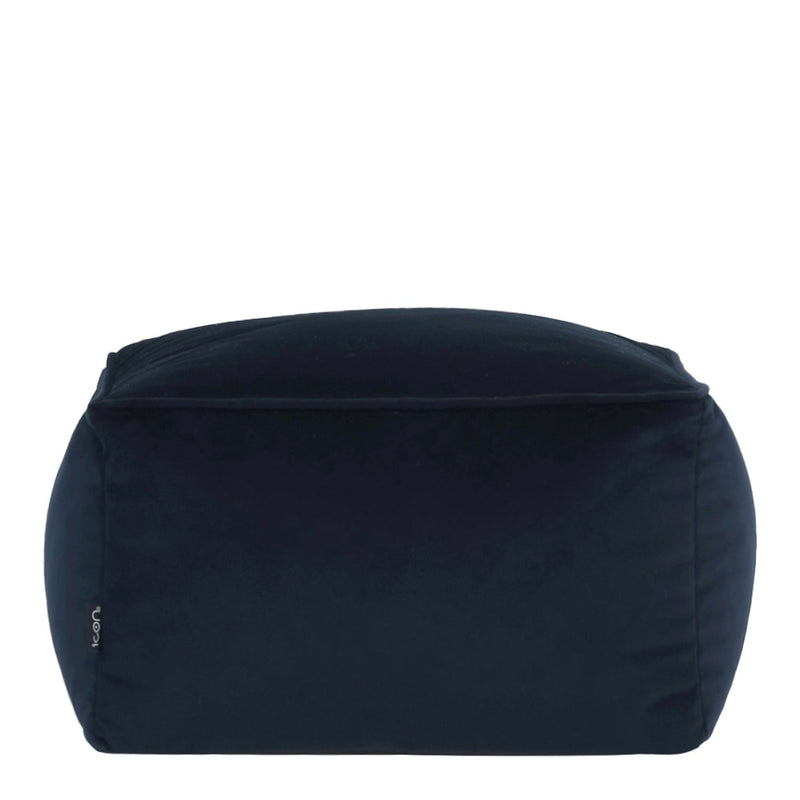 Amara Velvet Square Footstool - Midnight Blue