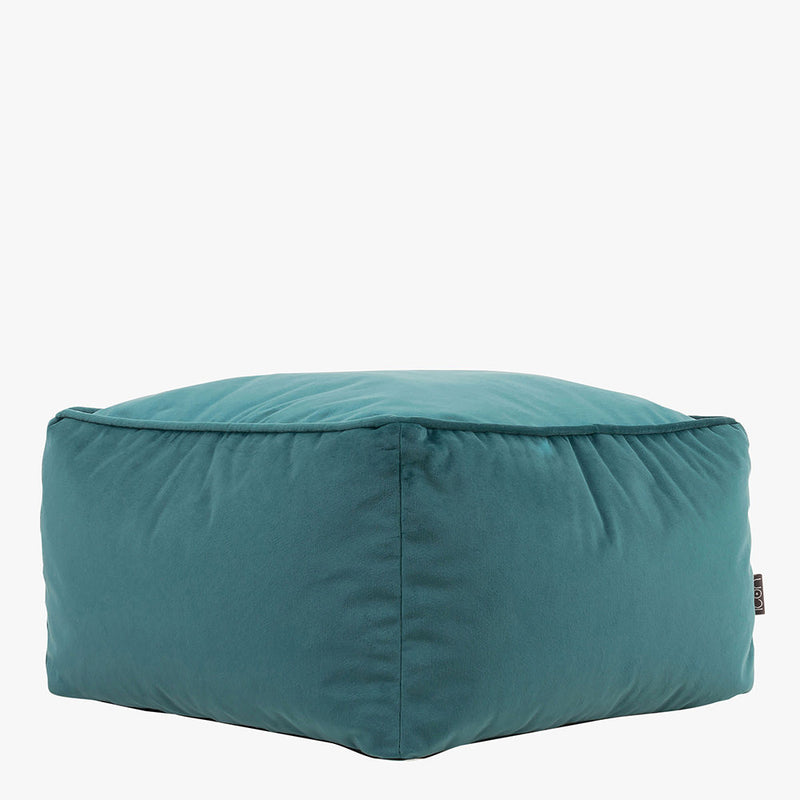 Amara Velvet Square Footstool - Teal