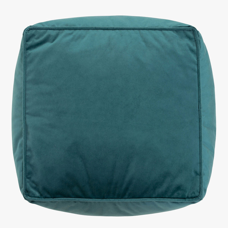 Amara Velvet Square Footstool - Teal