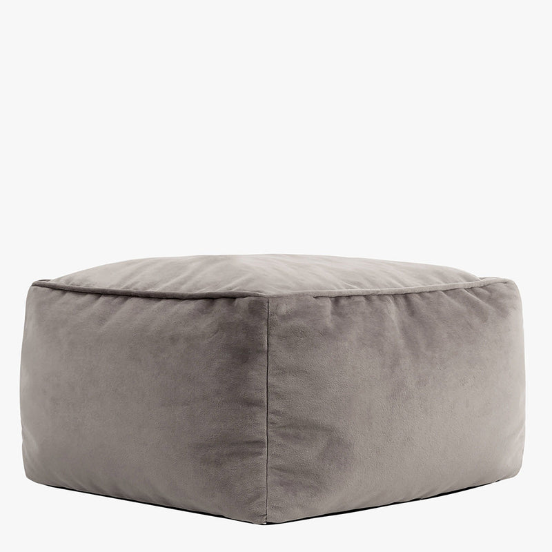 Amara Velvet Square Footstool - Grey