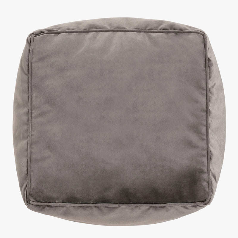 Amara Velvet Square Footstool - Grey