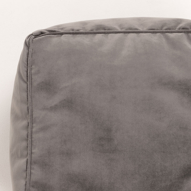 Amara Velvet Square Footstool - Grey