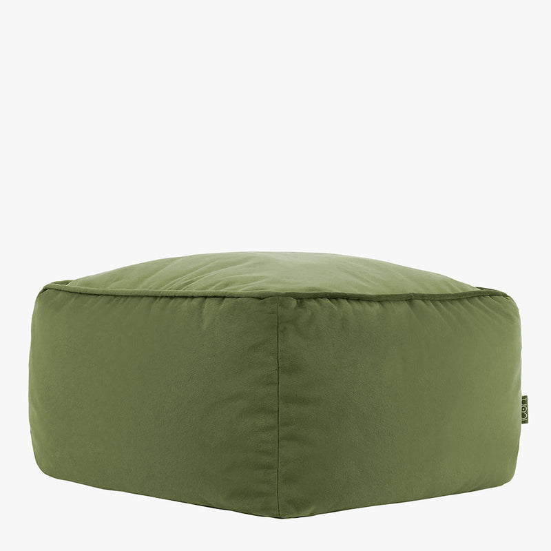Amara Velvet Square Footstool - Sage Green