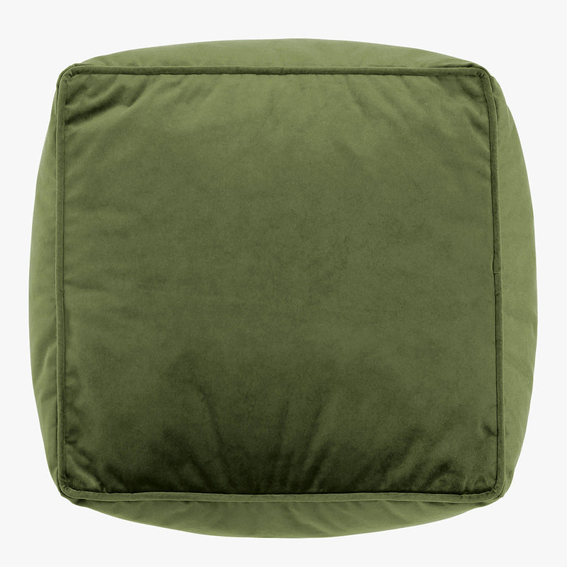 Amara Velvet Square Footstool - Sage Green