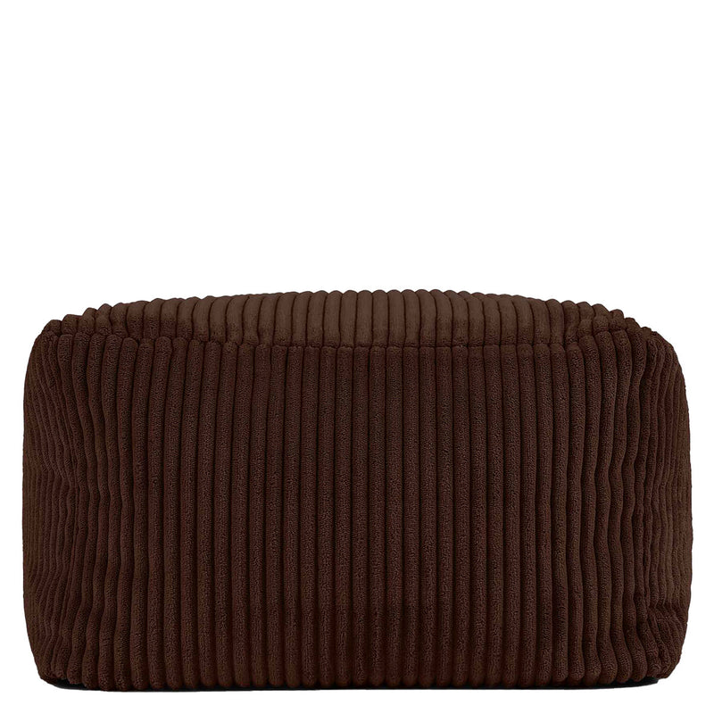 Amara Corduroy Square Footstool - Chocolate