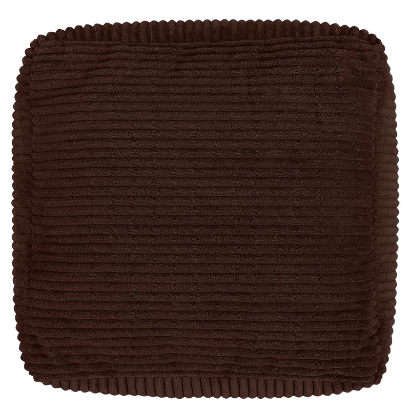 Amara Corduroy Square Footstool - Chocolate