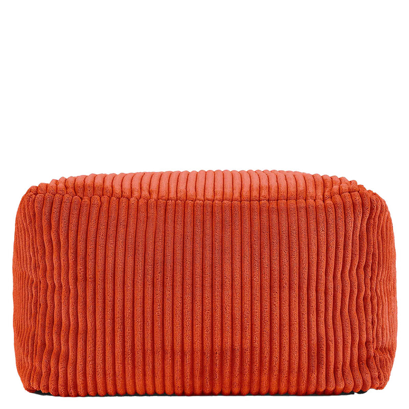 Amara Corduroy Square Footstool - Terracotta